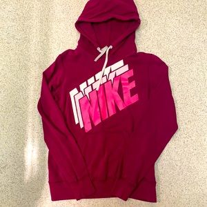 Women’s small maroon pink and white Nike hoody.